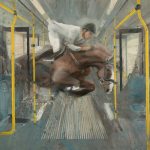 Nicola Pucci Salto sul tram - olio su tela - 160x200 cm. - 2016